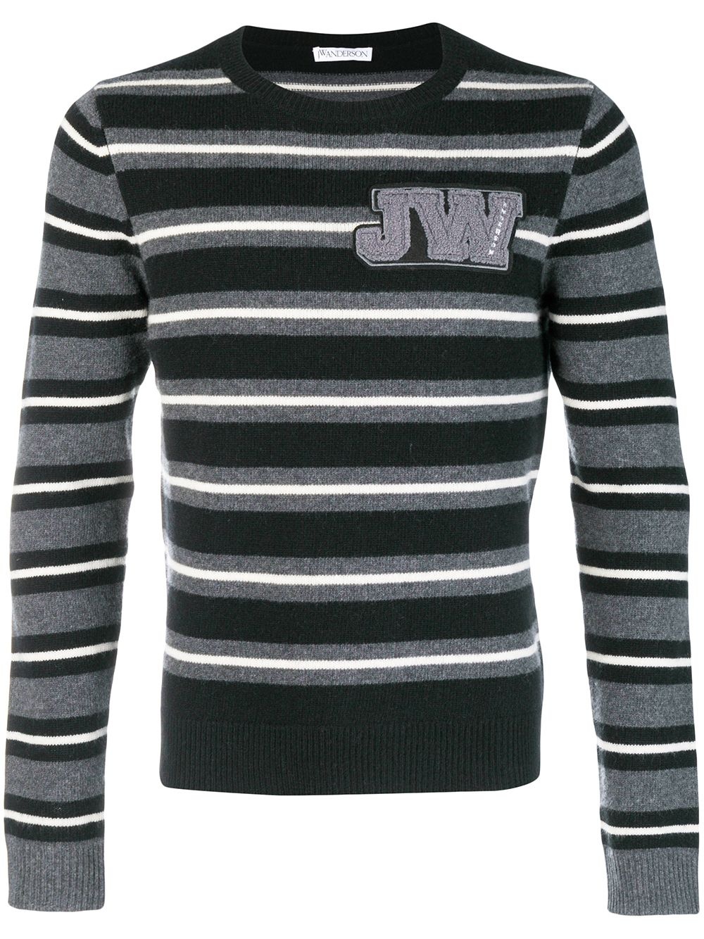 striped crew neck jumper - 1