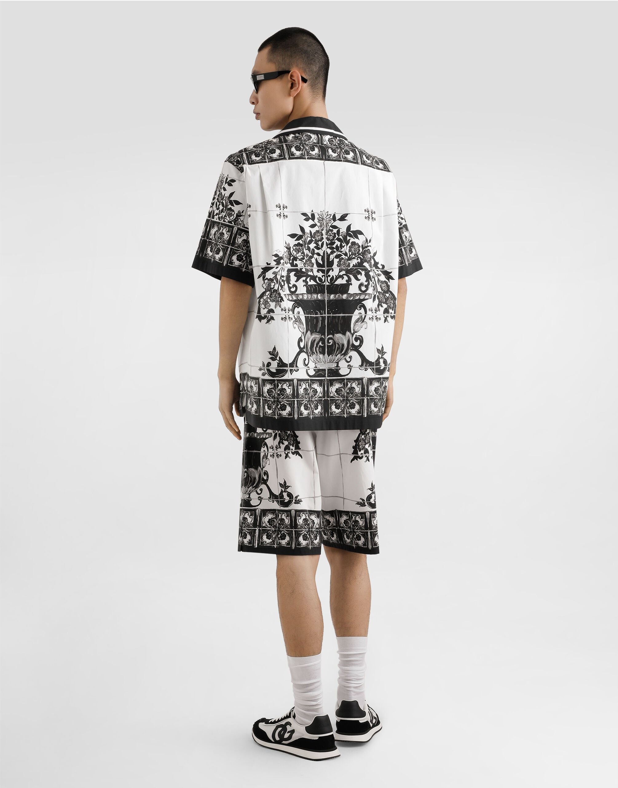 Majolica-print poplin hawaii shirt - 3