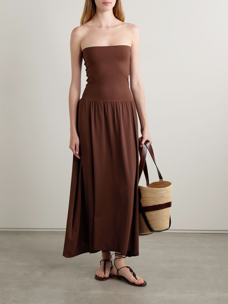 ERES Oda strapless stretch-jersey maxi dress Chocolate outlook
