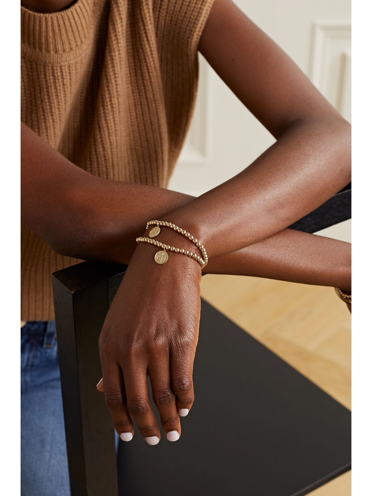 Libra 14-karat gold diamond bracelet Gold - 5