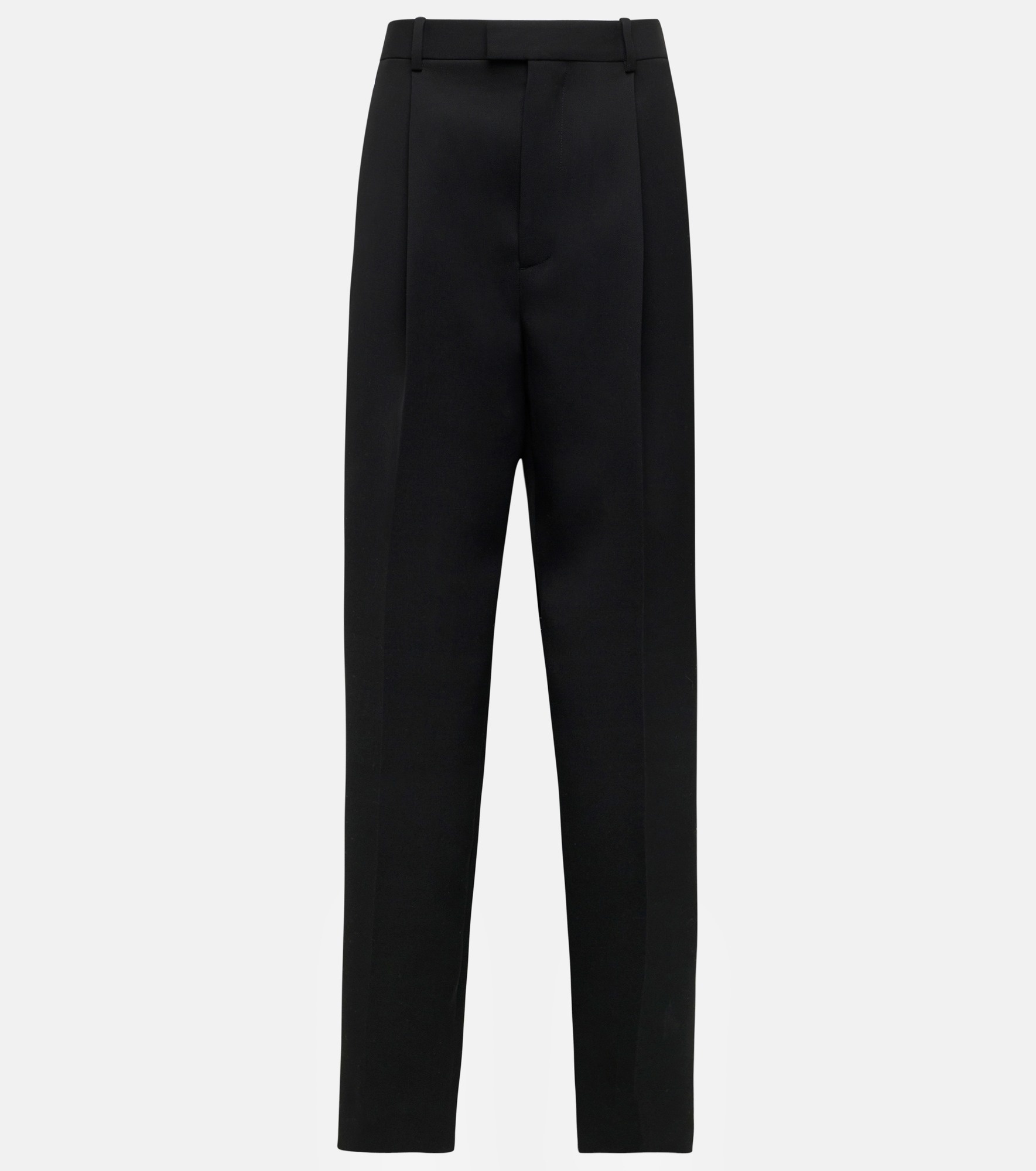 High-rise wool twill straight pants - 1