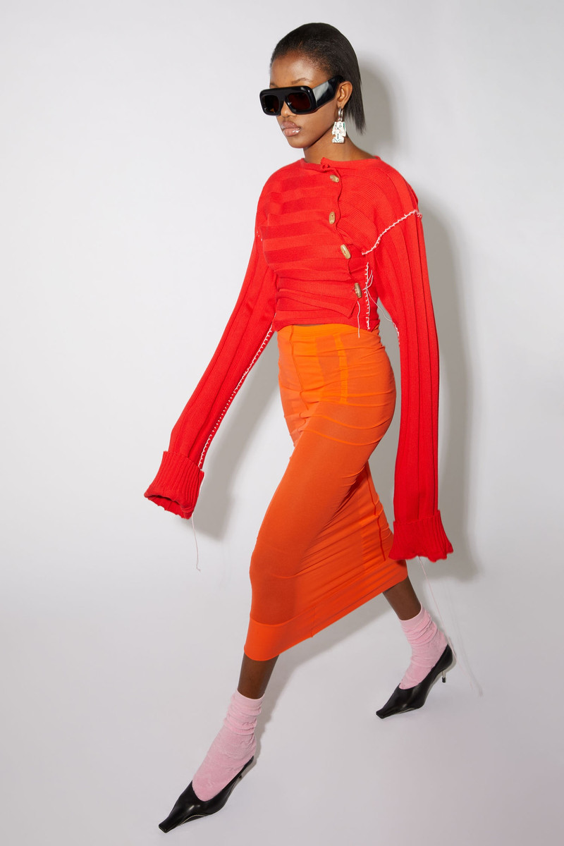 Nylon midi skirt - Mandarin orange 4