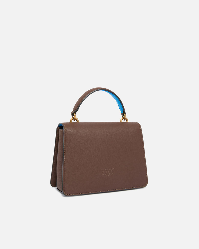 PINKO MINI LOVE BAG TOP HANDLE LIGHT HANDBAG IN FULL-GRAIN LEATHER outlook