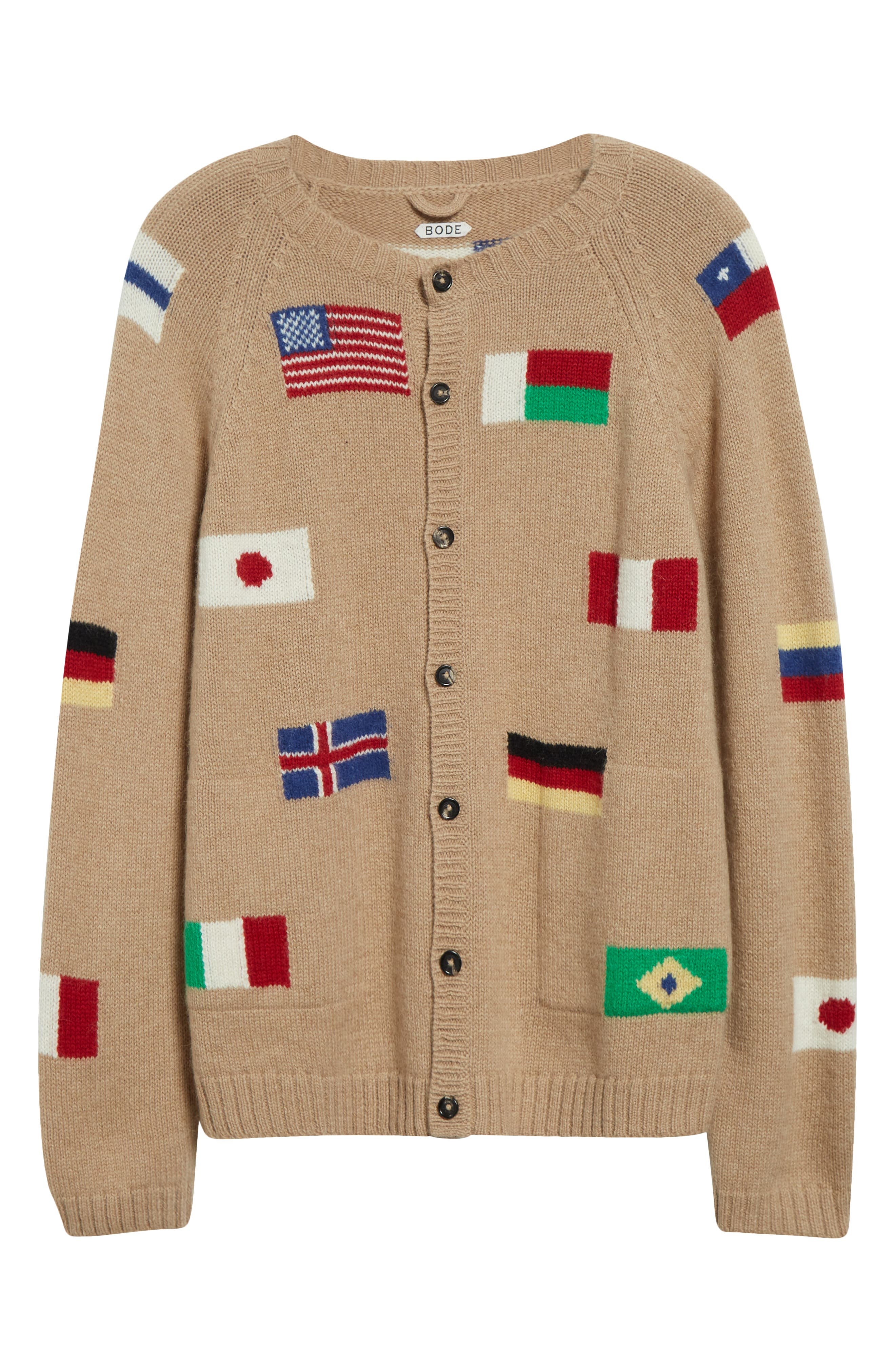 Bode Round-the-World Baby Alpaca and Merino Wool Cardigan in Tan at Nordstrom - 6