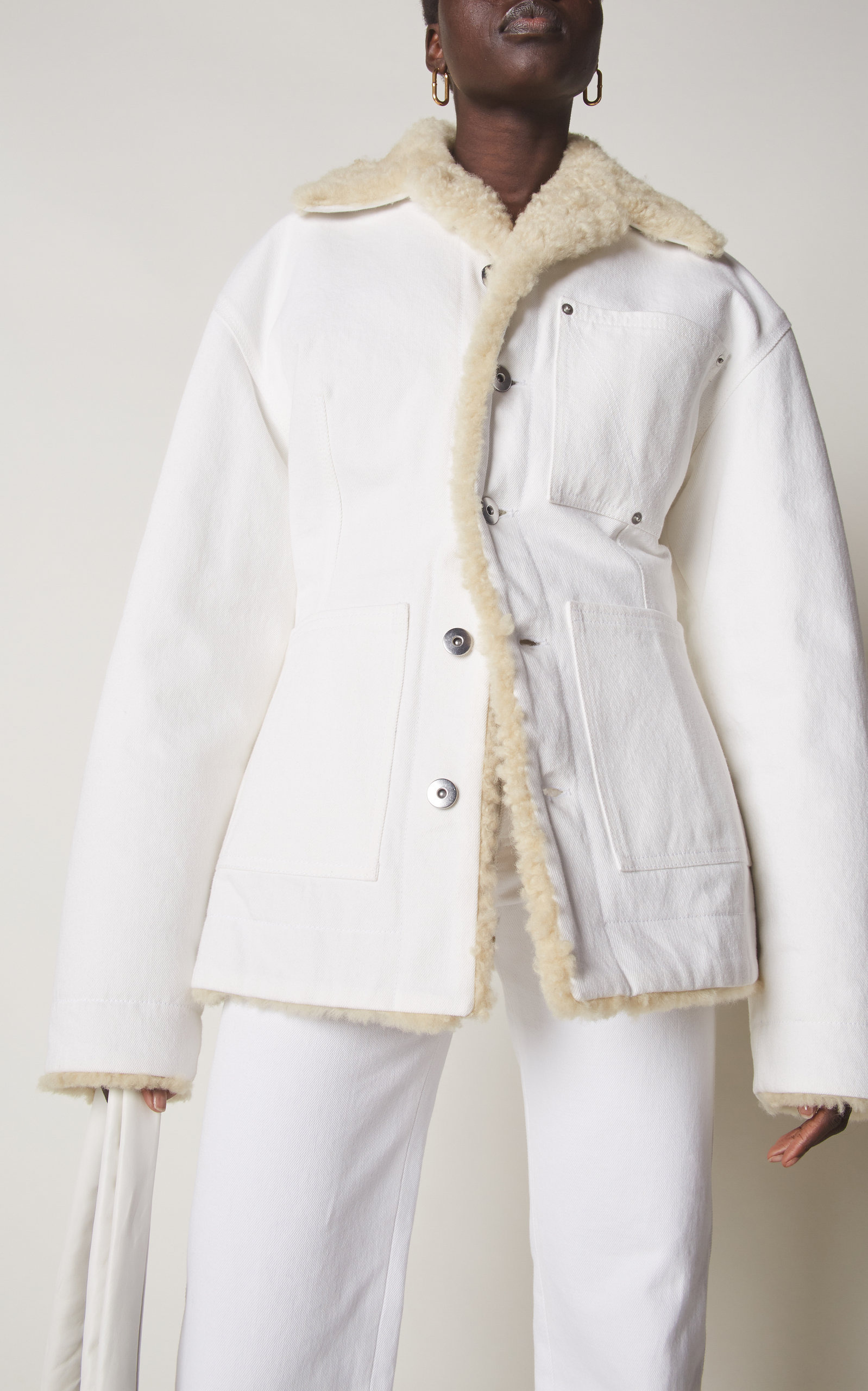 Denim Shearling Jacket white - 4