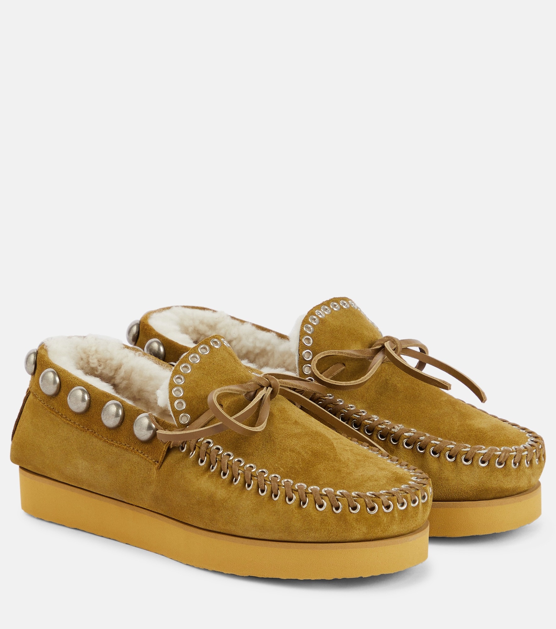 Forley shearling-lined suede moccasins - 1