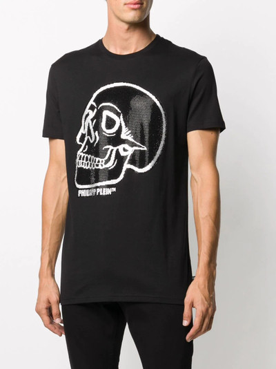 PHILIPP PLEIN Crystal outline-skull cotton T-shirt outlook