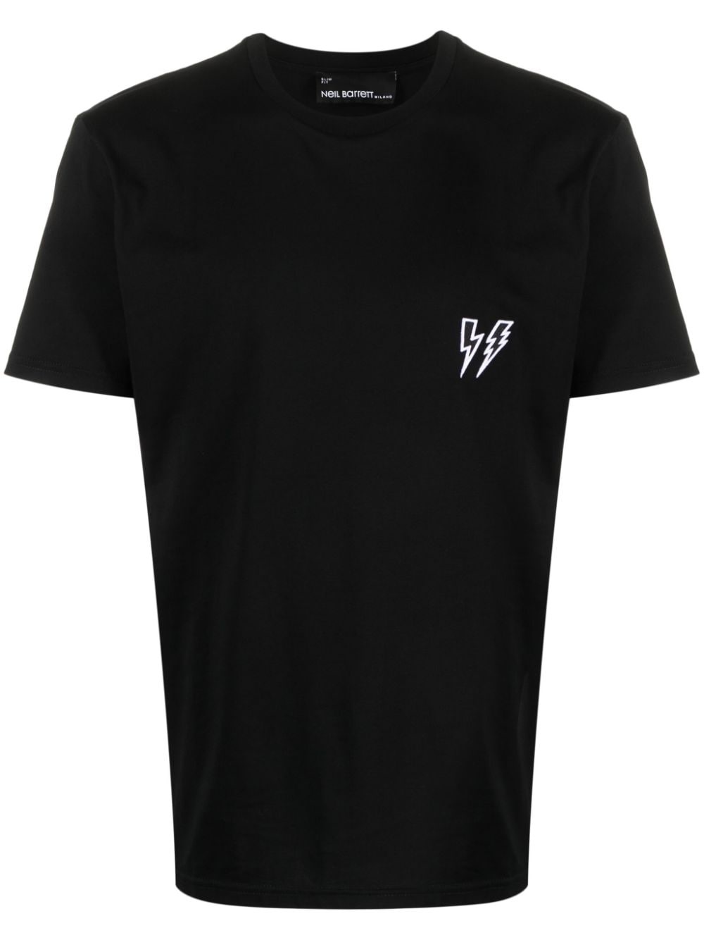 Thunderbolt-embroidered cotton T-shirt - 1