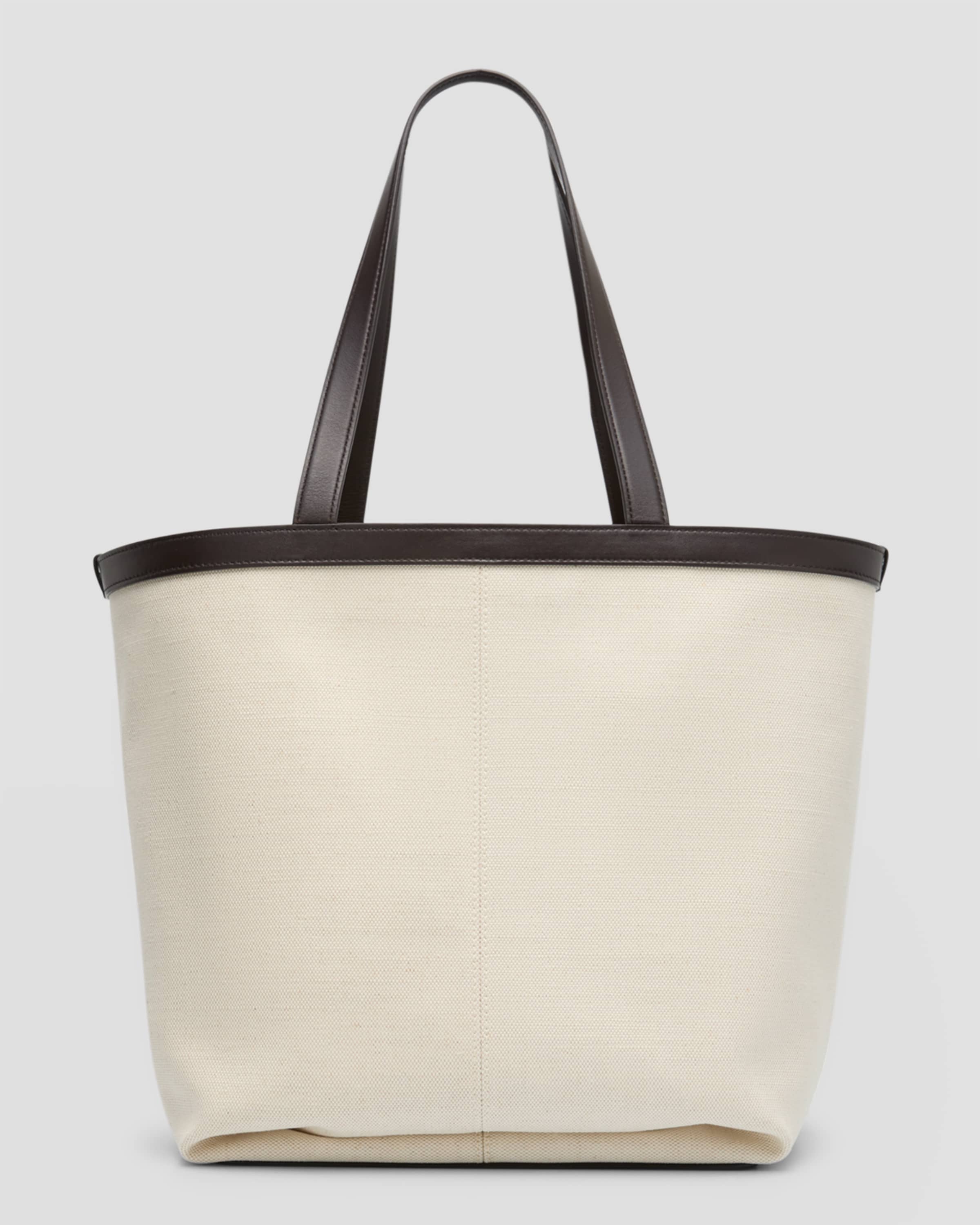 Bottega Veneta Medium Canvas and Leather Tote Bag, neimanmarcus