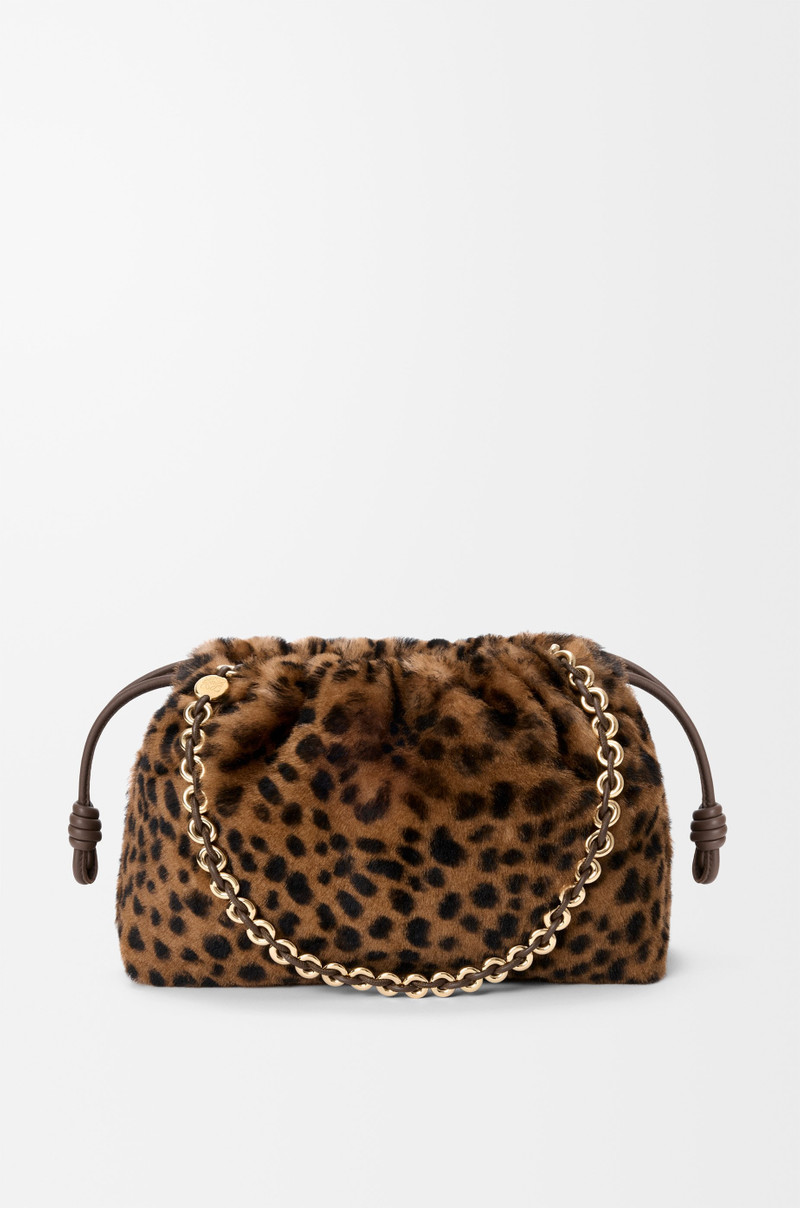 Medium Flamenco purse in printed shearling 1