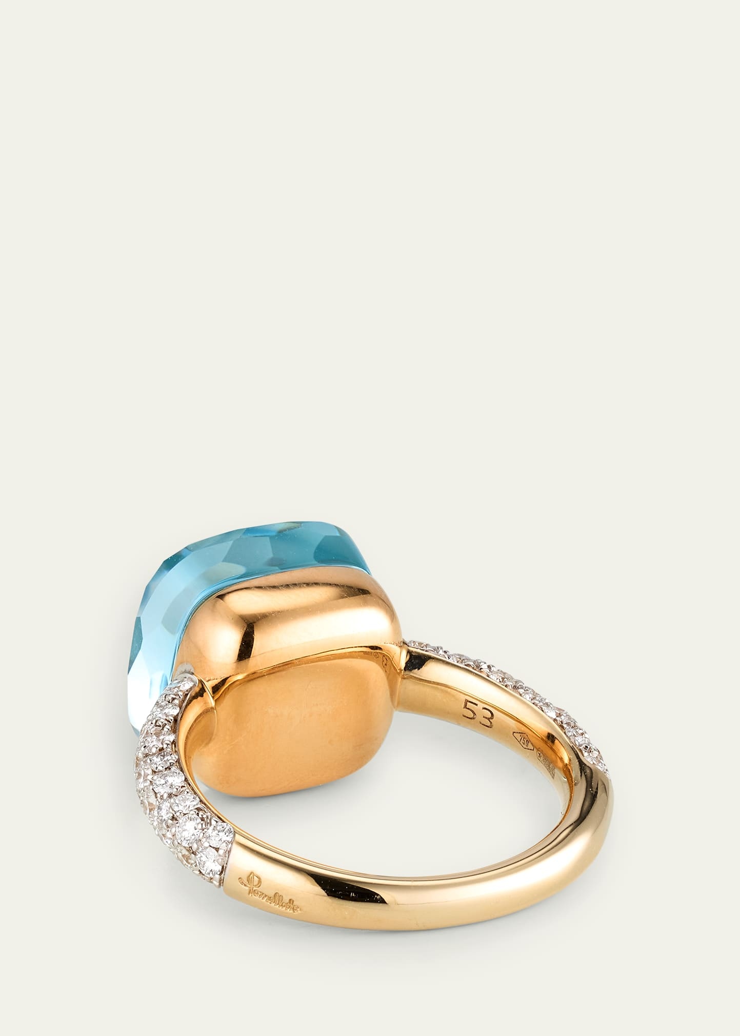 18K White Gold Nudo Maxi Sky Blue Topaz Diamond Ring - 4