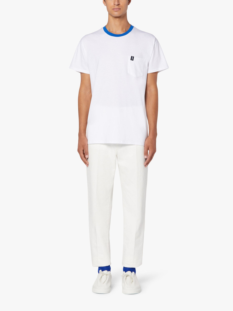 Mackintosh WHITE COTTON CONTRAST RIB T-SHIRT | GJM-219 outlook