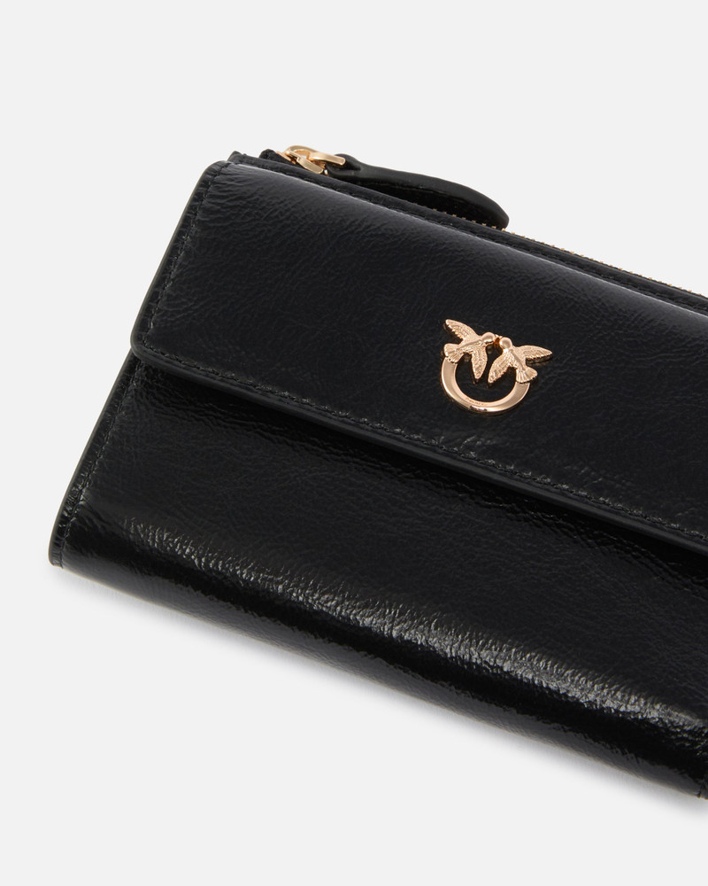 COMPACT SMALL WALLET IN SHINY LEATHER WITH LOGO 4