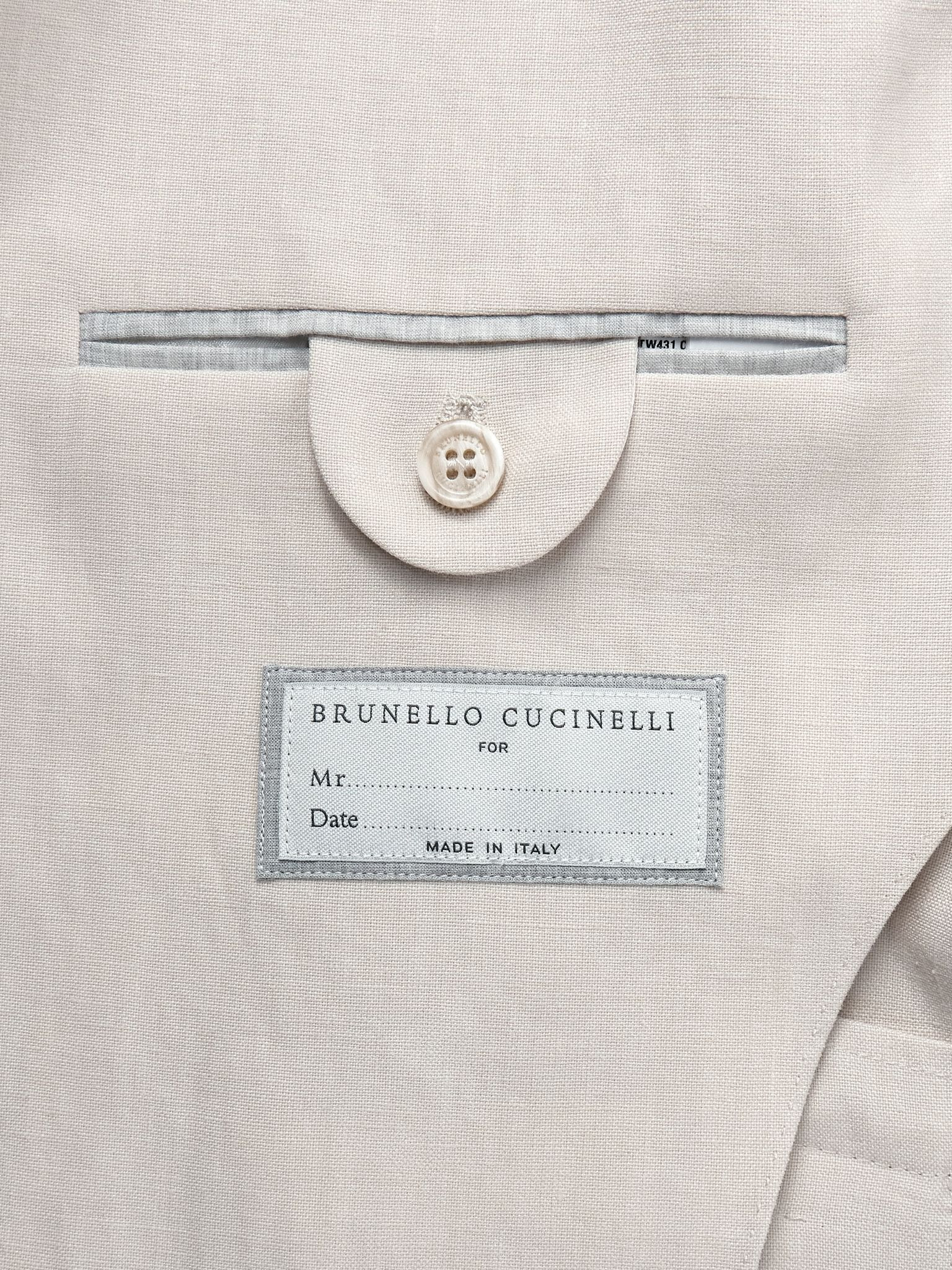 Linen Suit Jacket Beige - 5