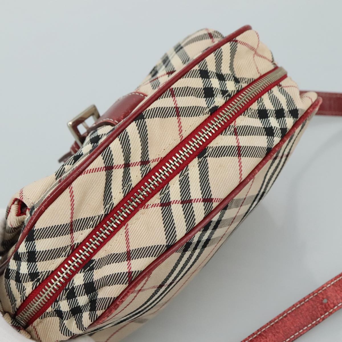 Burberry Nova Check Blue Label Shoulder Bag Nylon Beige Silver - 6