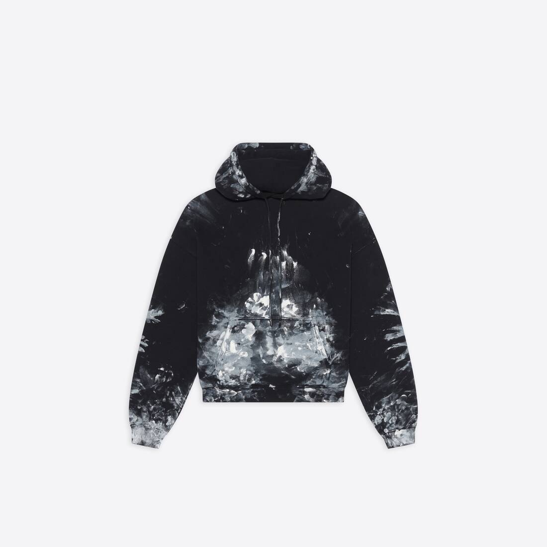 Painter Fitted Hoodie in Black/white - 1