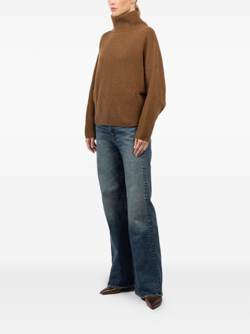 Batwing roll-neck ribbed sweater 3