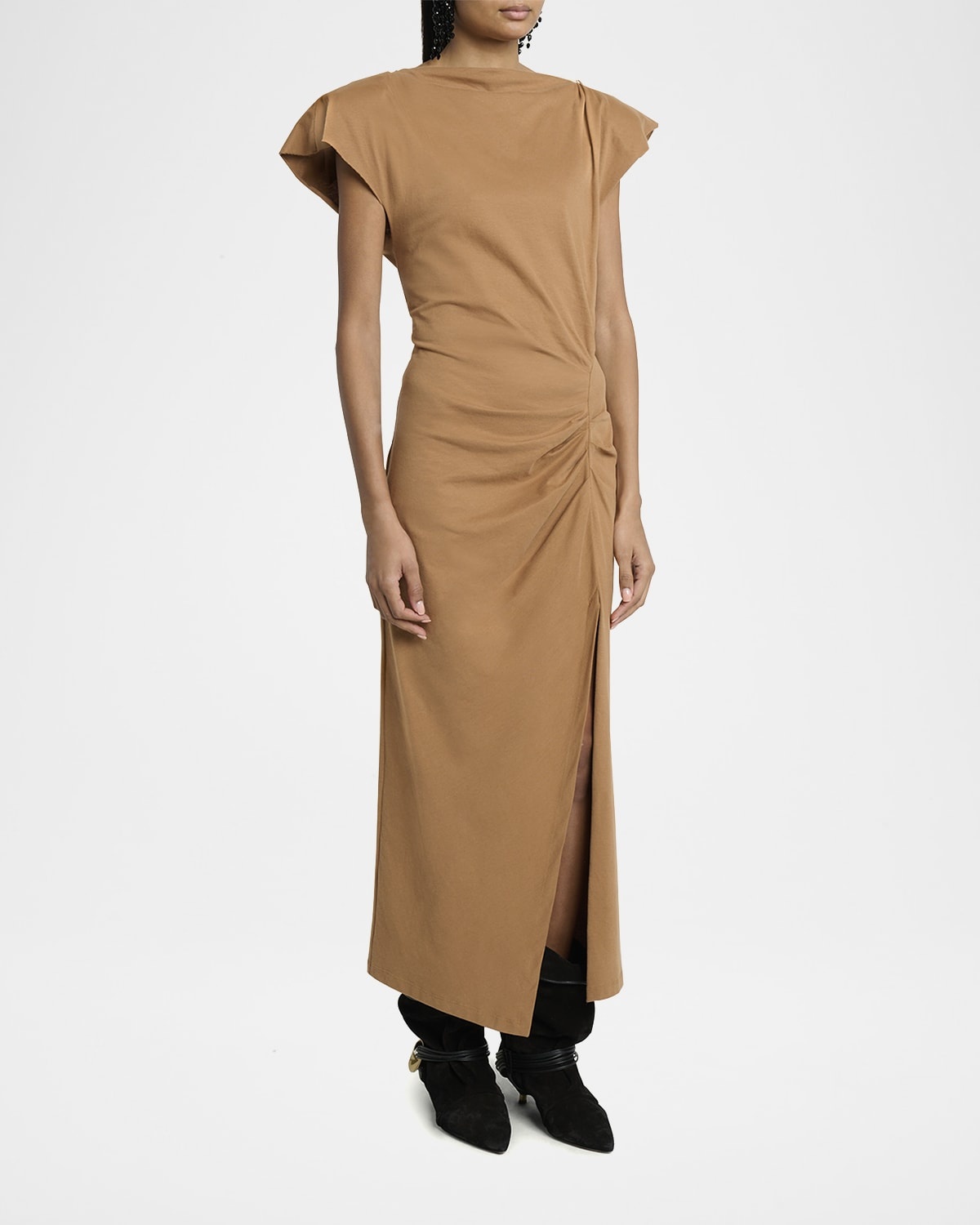 Nadela Ruched Cotton Jersey Dress - 4