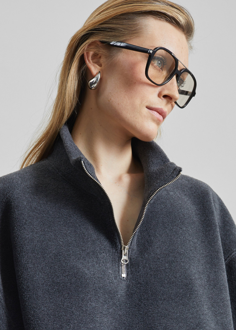 Treveray Fleece Half-Zip Sweatshirt - Dark Grey 3