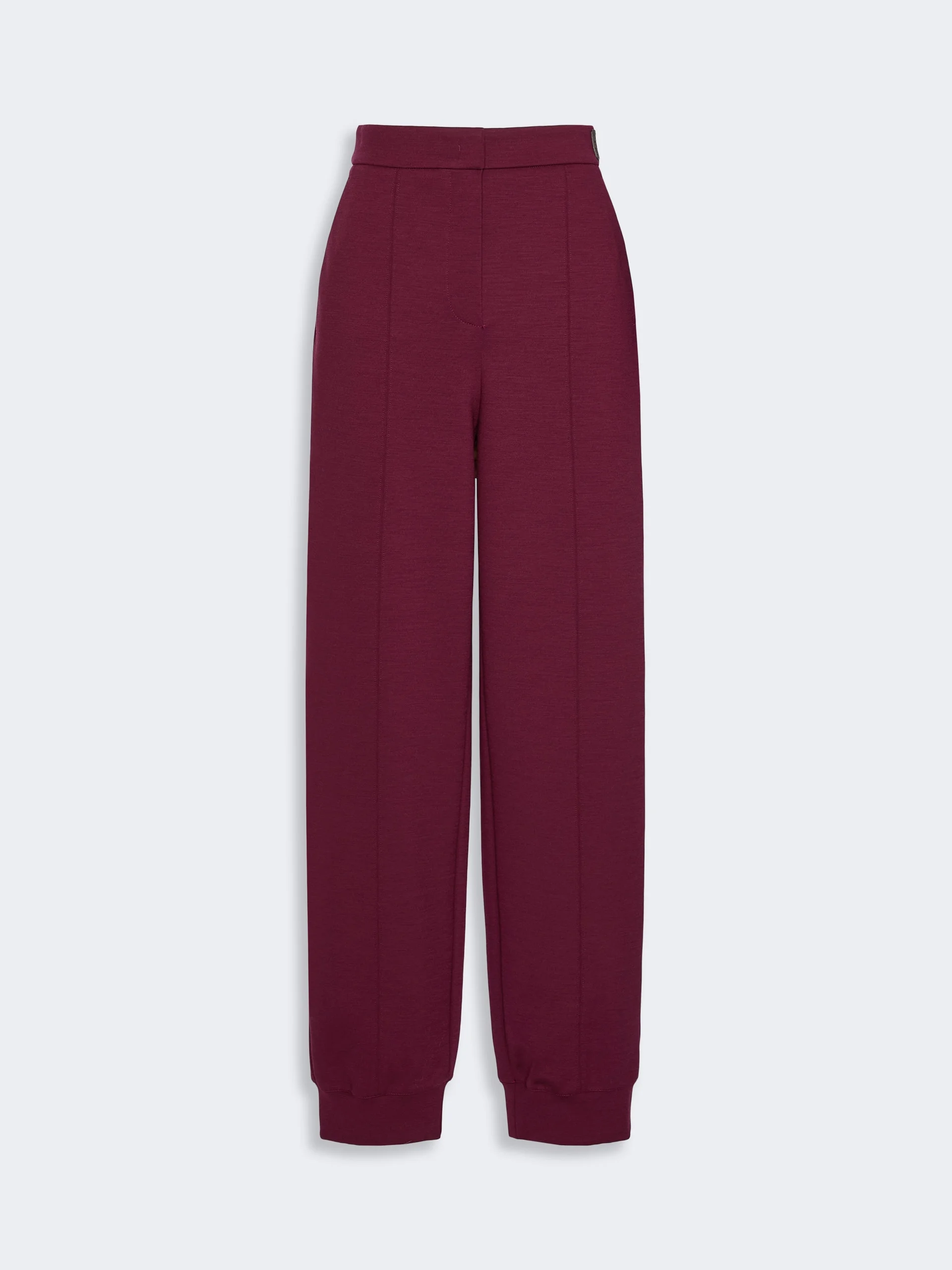 BOSSO Wool-blend jersey joggers - WINE-COLOURED - 1