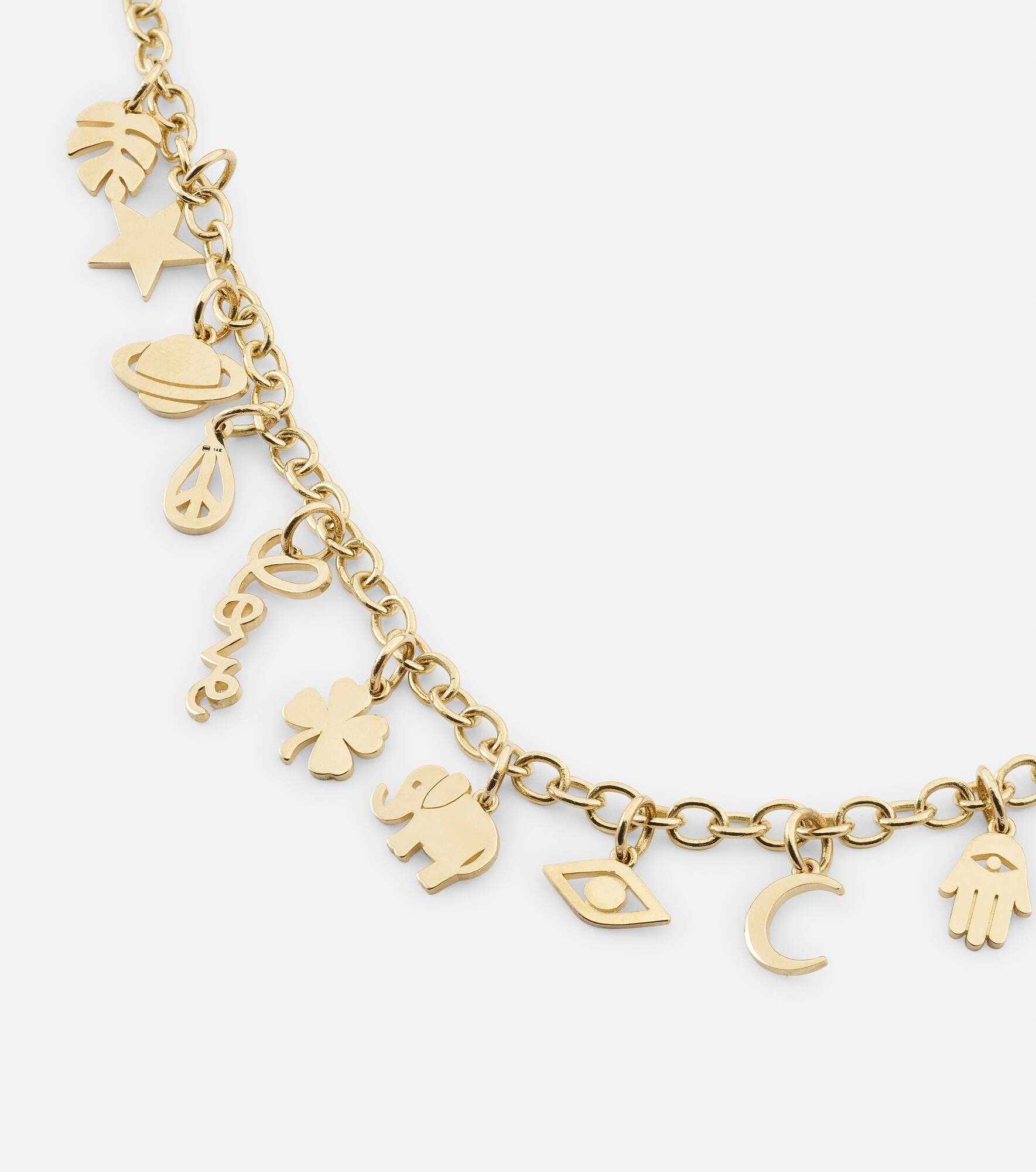 14kt gold charm bracelet - 6