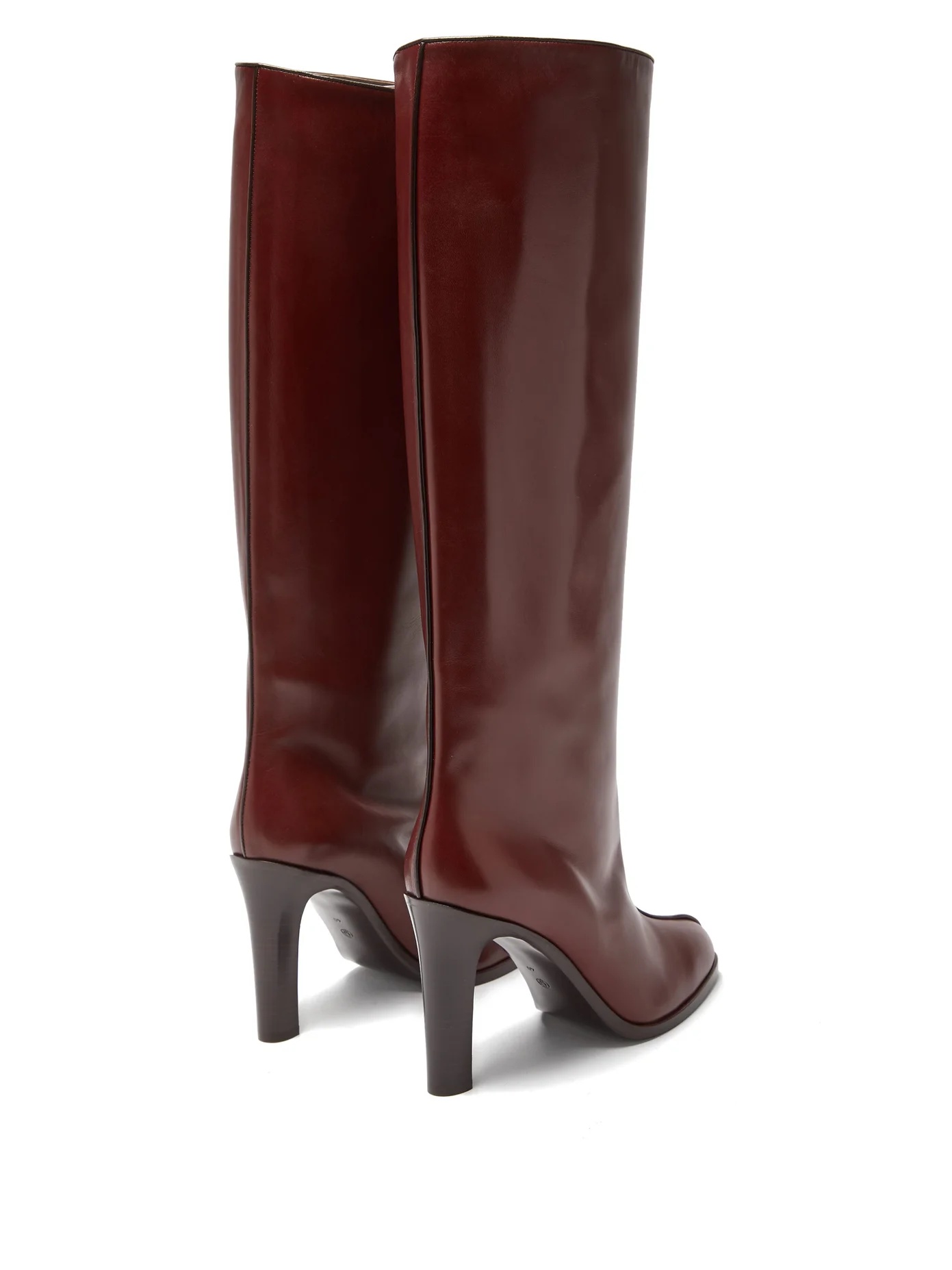 Piped knee-high leather boots - 4