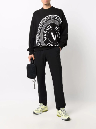 VERSACE JEANS COUTURE Emblem-print cotton sweatshirt outlook