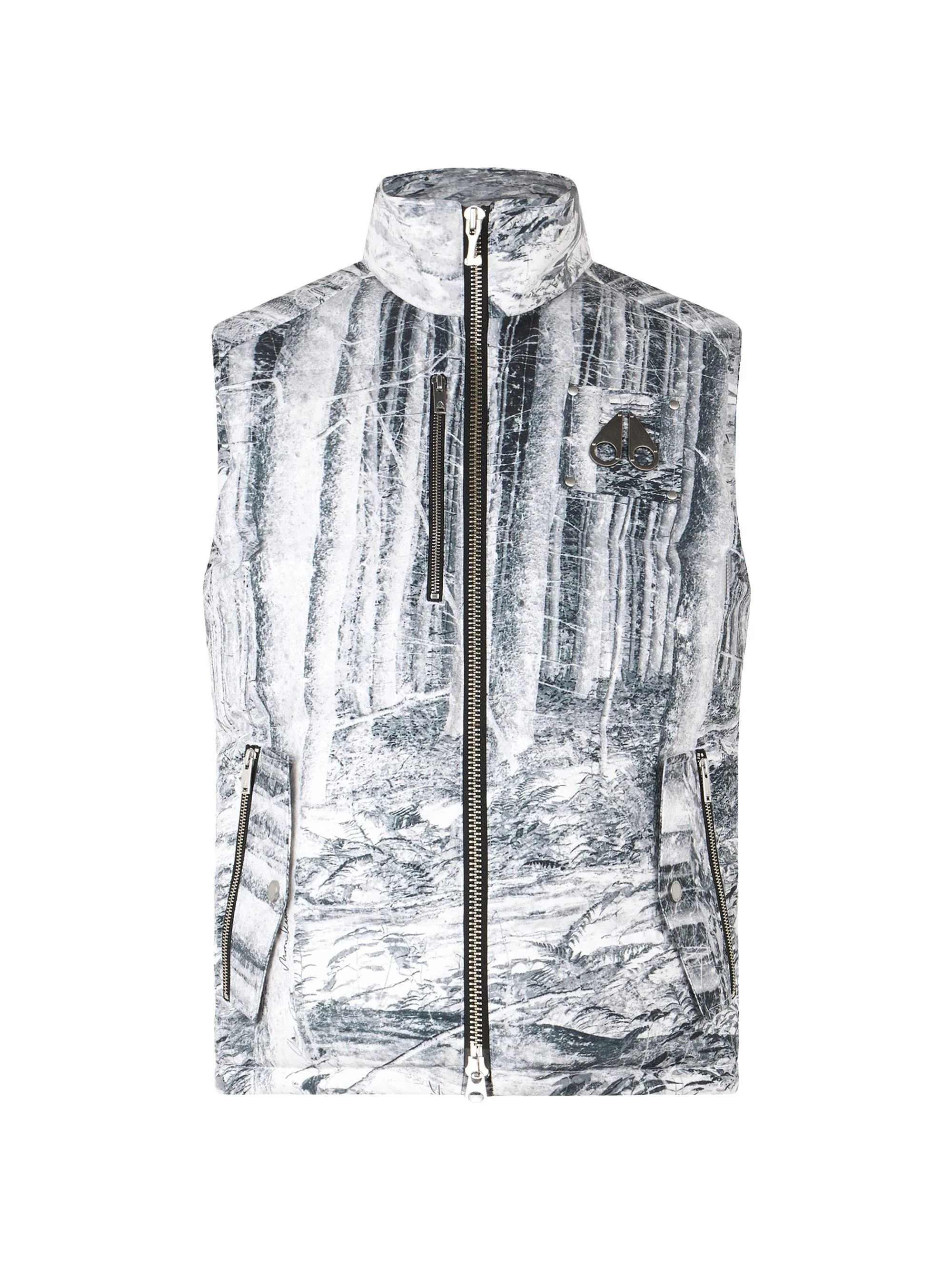 Men's Westmount Printed Down Vest - Forest Print - 1