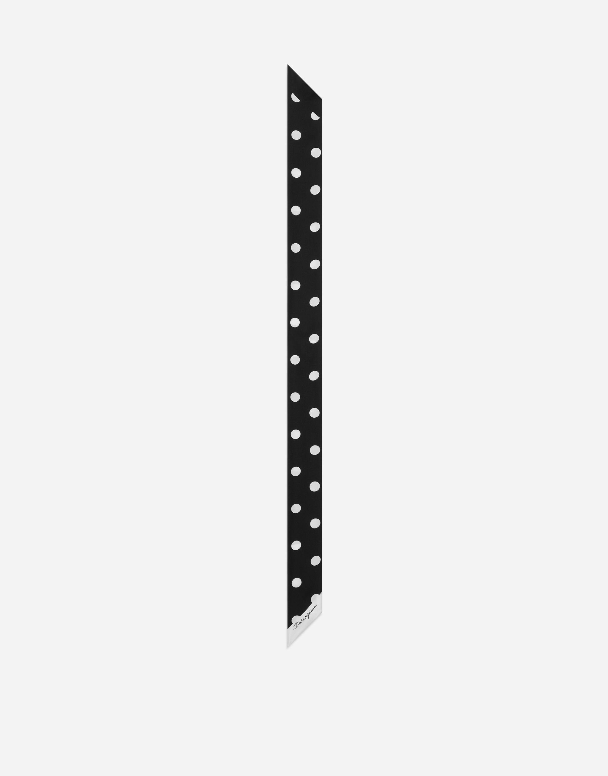 Twill headscarf with polka-dot and striped print (6x100) - 1