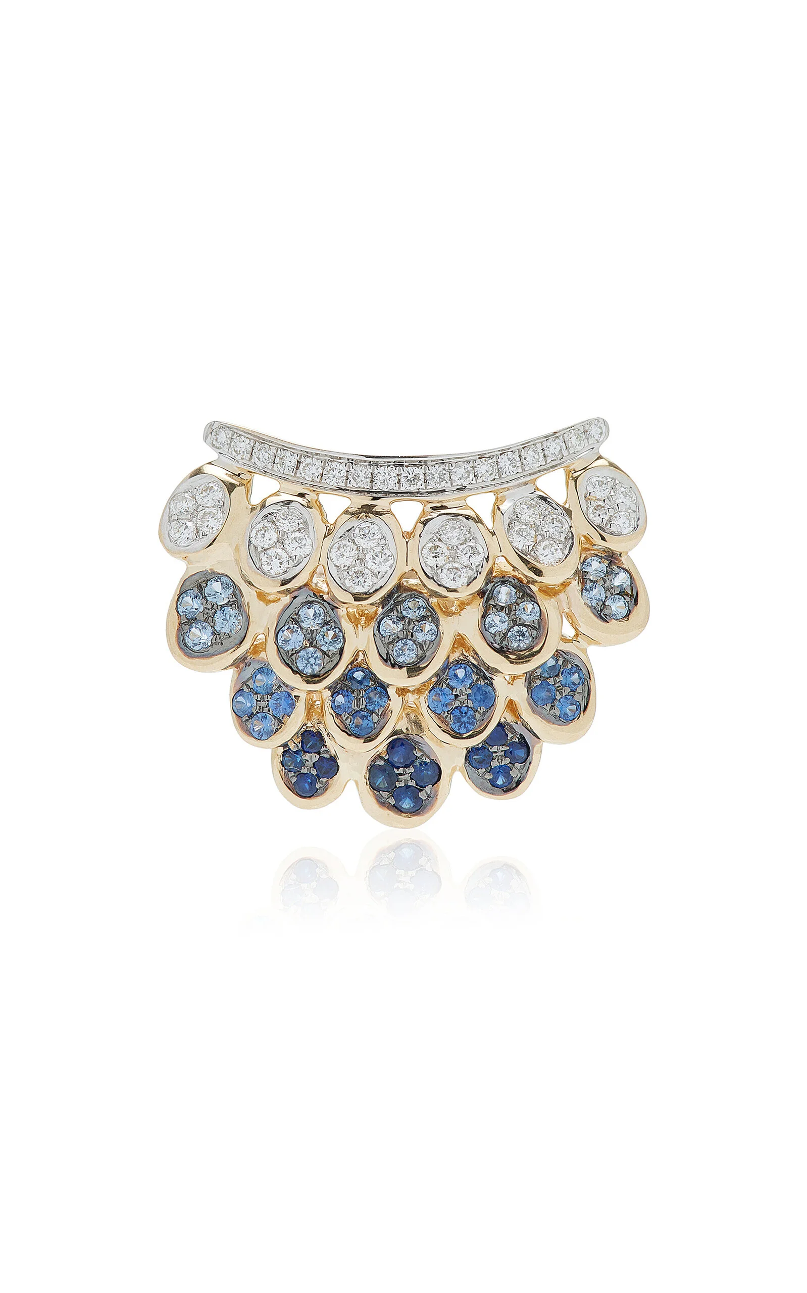 Exclusive Blossom 14k Yellow Gold Sapphire and Diamond Single Earring - 1