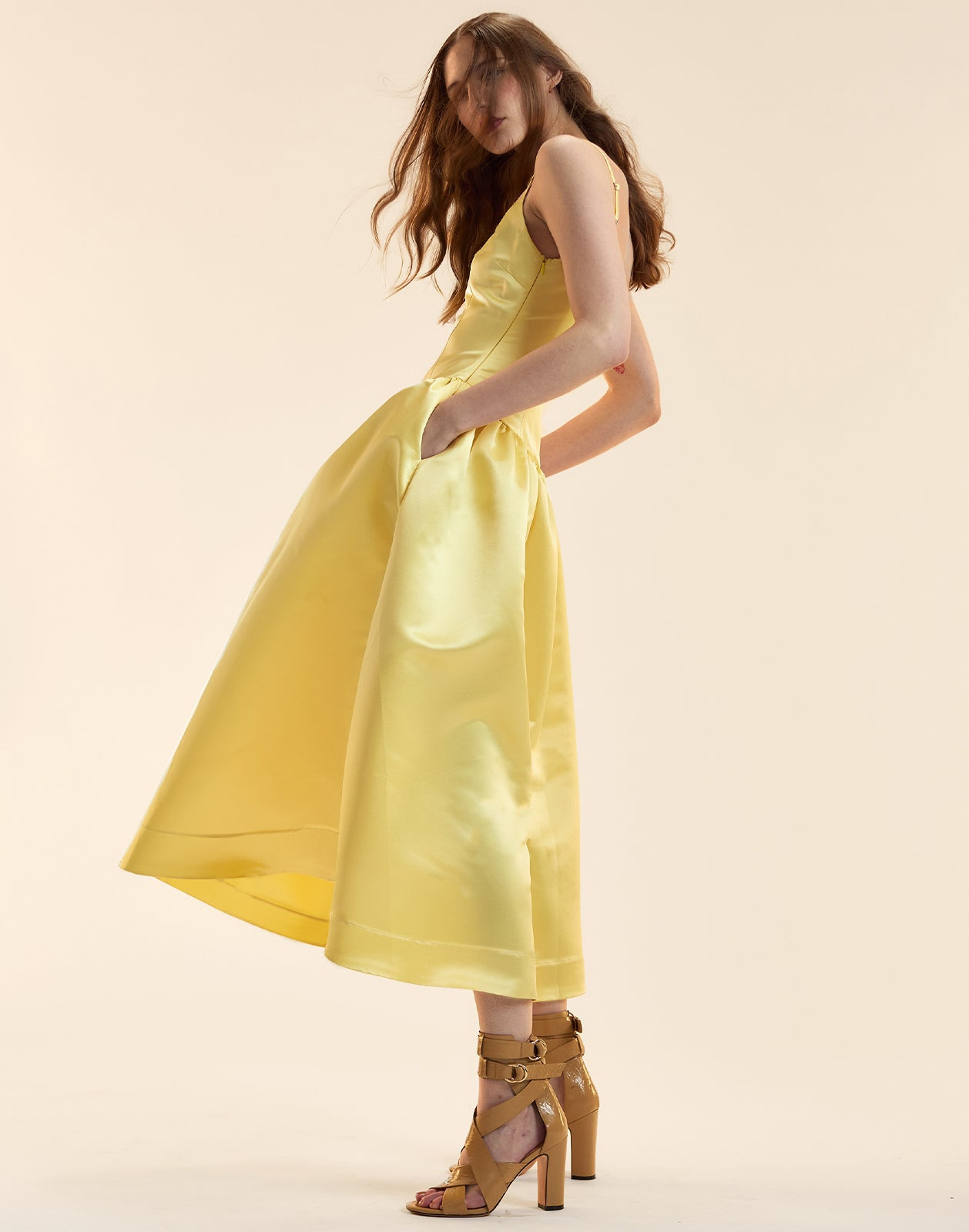 Genevive Satin Midi Dress - 4