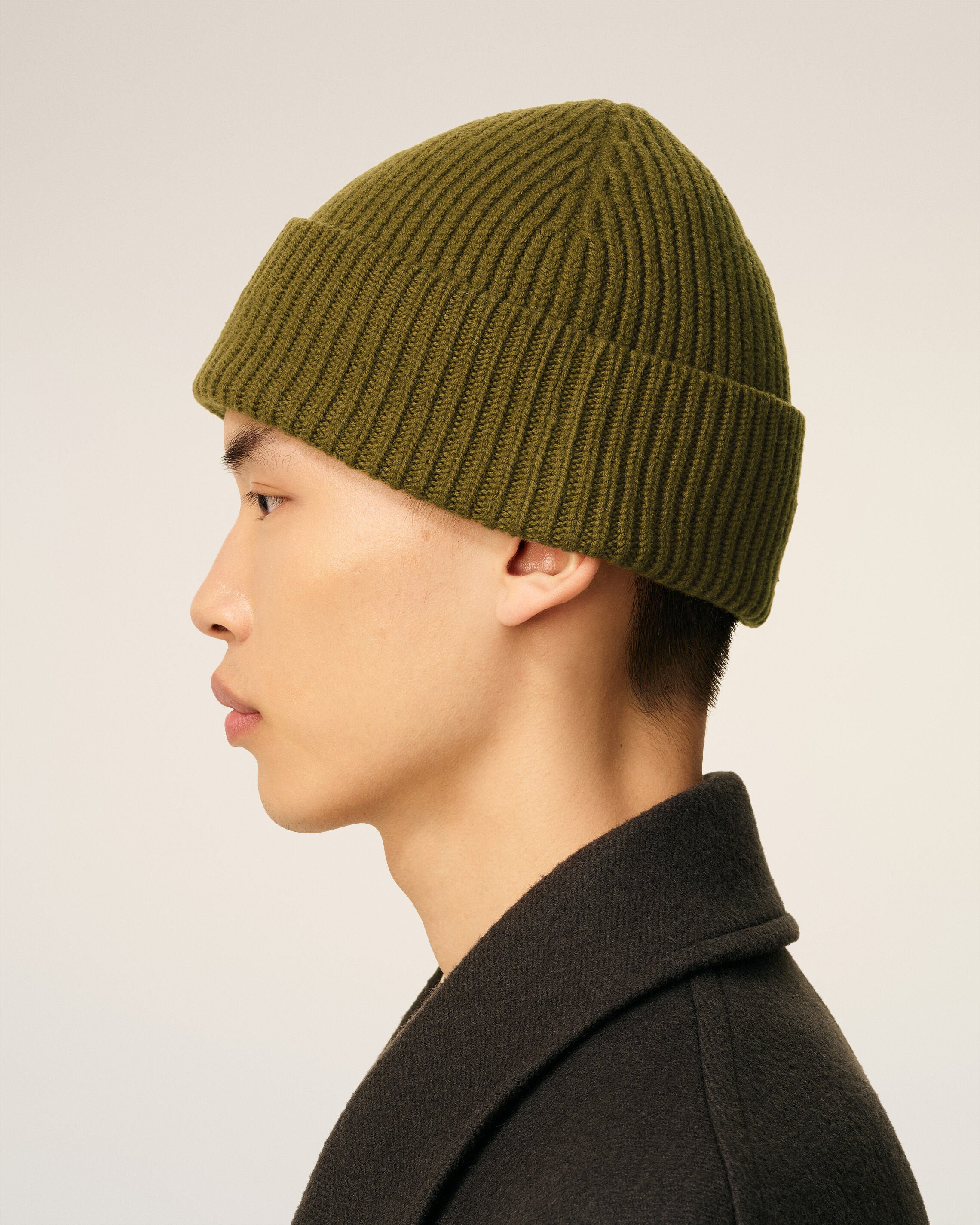 KHAKI WOOL AMI DE COEUR BEANIE - 5