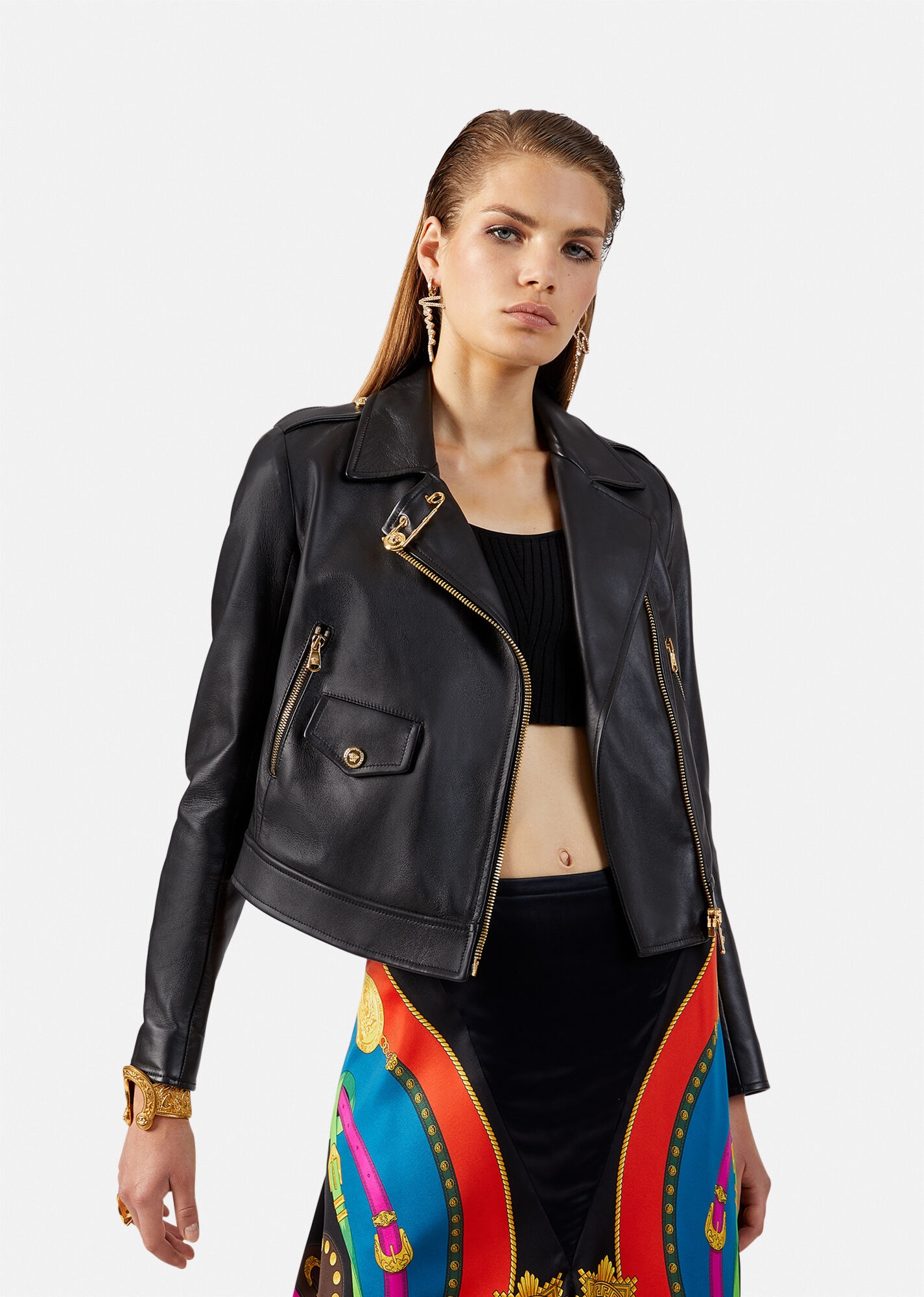 Safety Pin Nappa Leather Jacket - 2