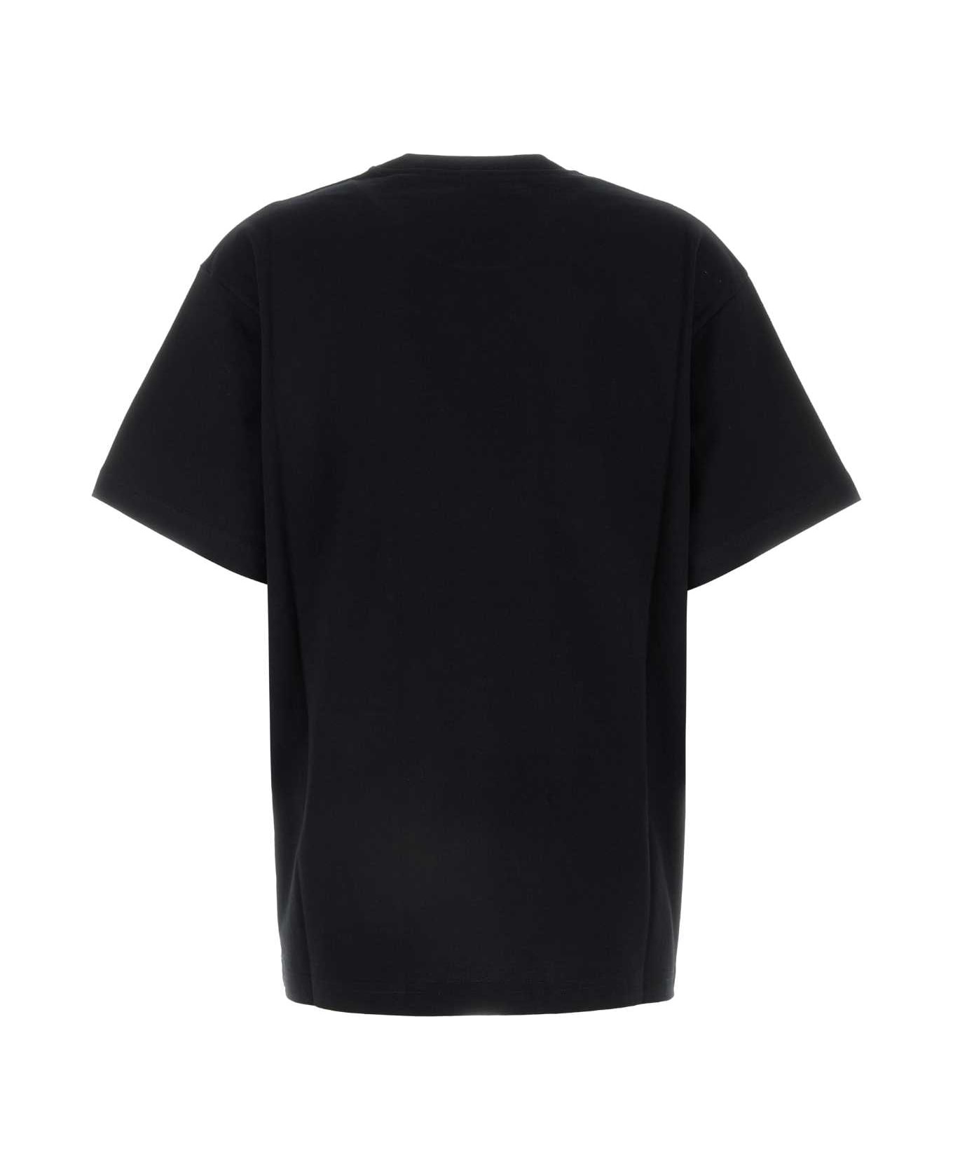 Black Cotton Oversize T-shirt - 2