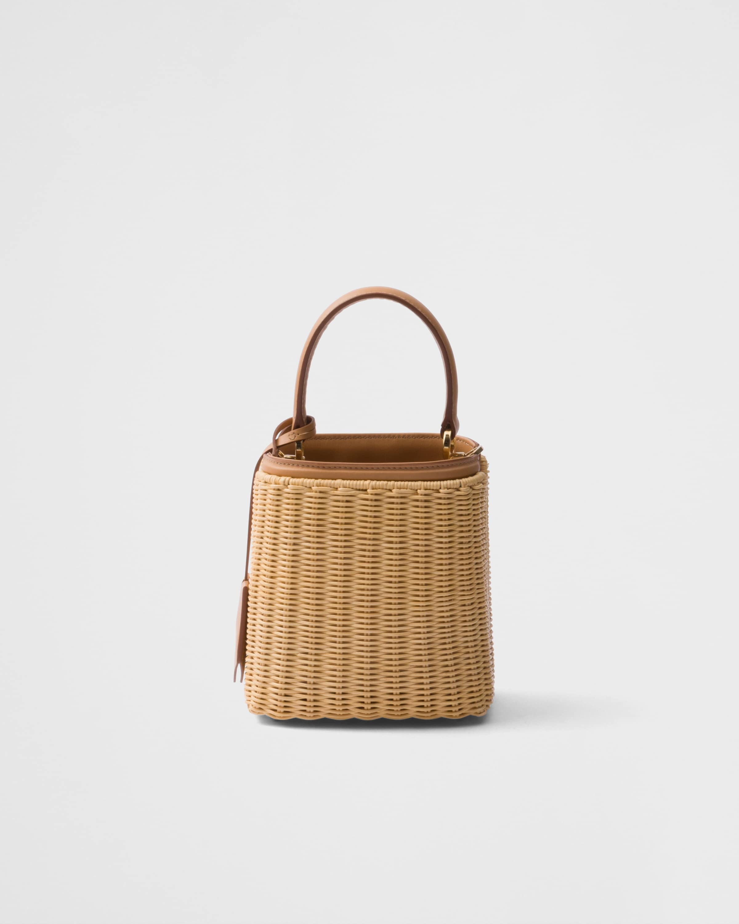 Prada Panier Small handbag Brown ハンドバッグ PRADA Small Saffiano Leather Prada Panier Bag