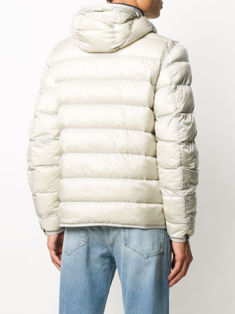 hooded contrast-panel puffer jacket - 4