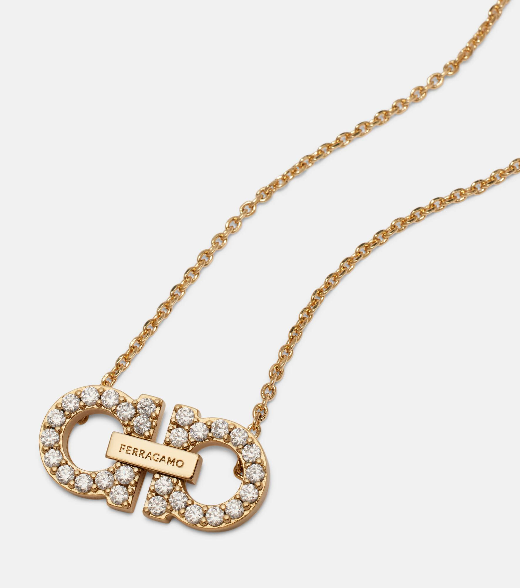 Gancini logo pendant necklace - 2