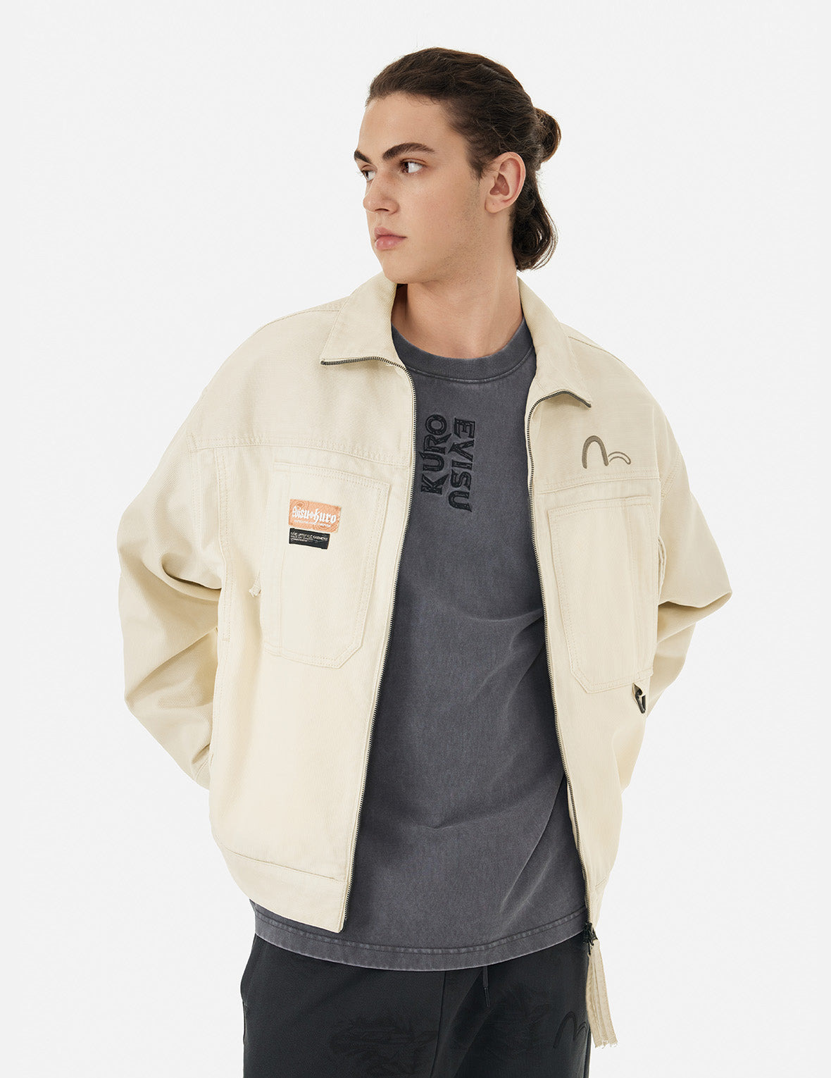 EVISUKURO Garment Dyed Oversized Jacket - 3