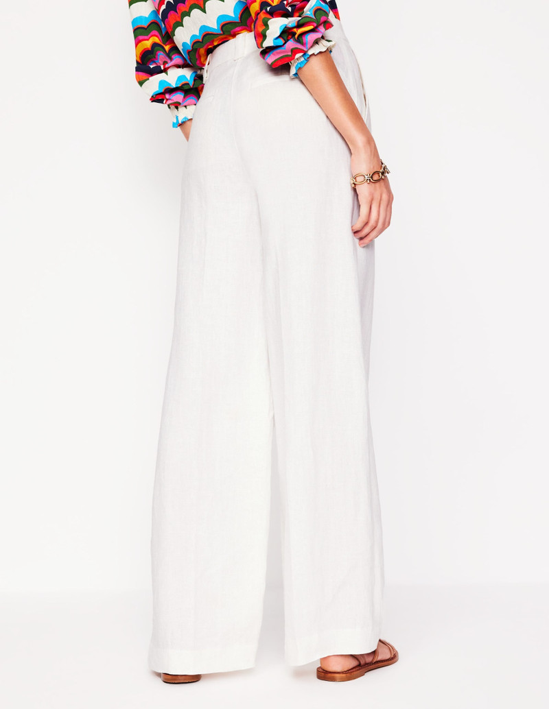 Westbourne Linen Pants-White 4