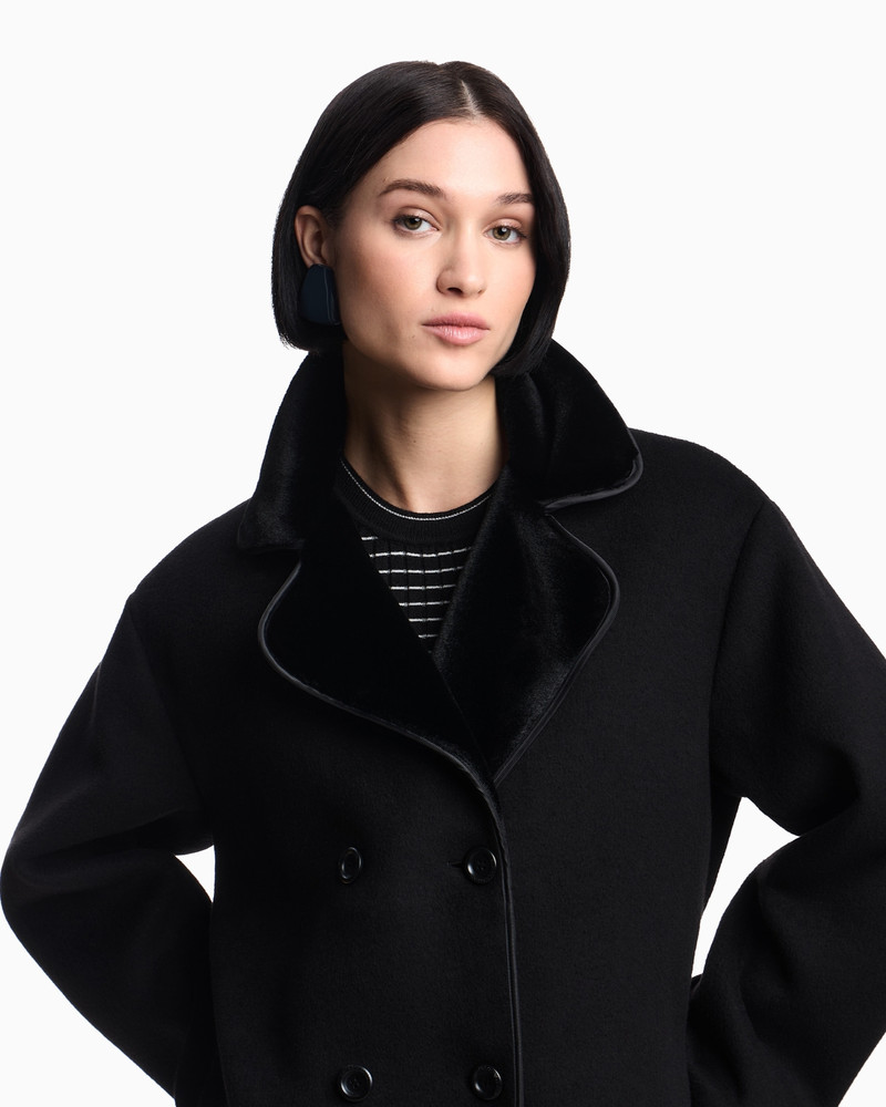 EMPORIO ARMANI DOUBLE-BREASTED COAT IN A COMPACT WOOL-BLEND CLOTH outlook