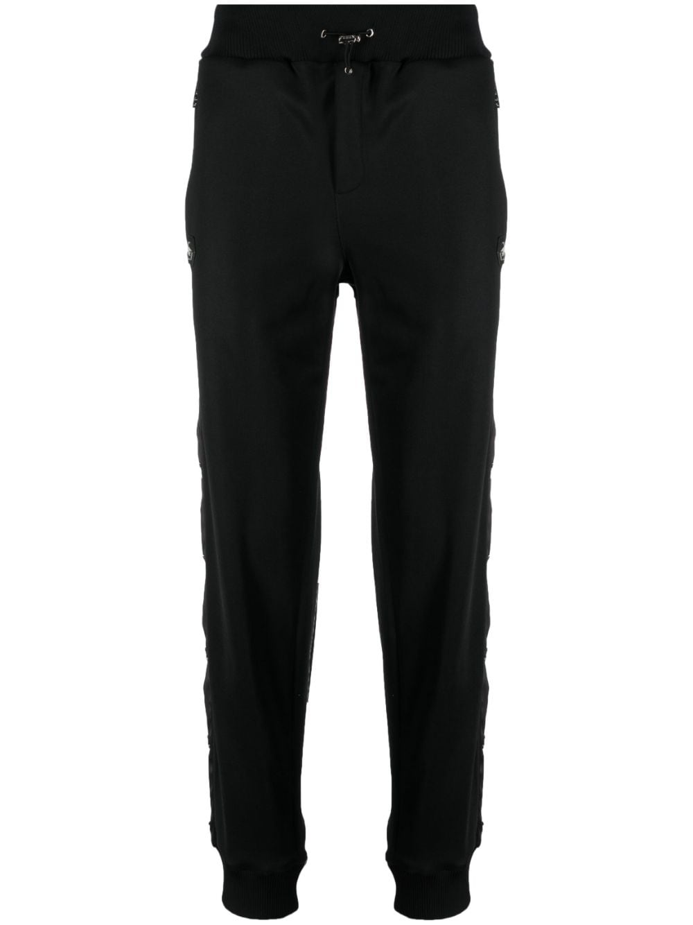 engraved-buttons drawstring track pants - 1