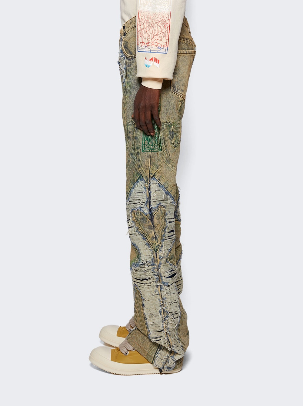 Wave Distressed Jeans Denim - 4