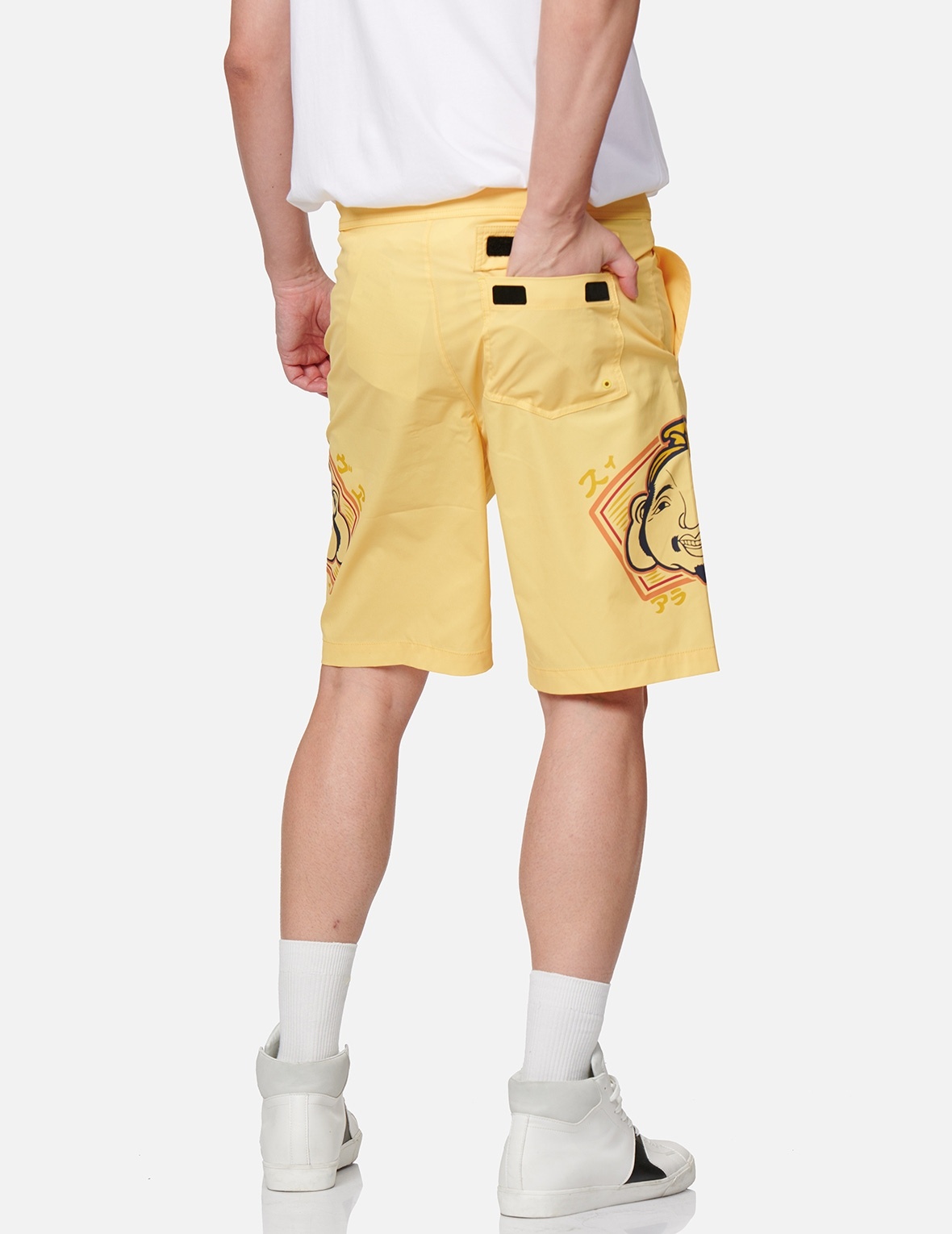 GODHEAD MOTIF PRINT BOARD SHORTS - 8