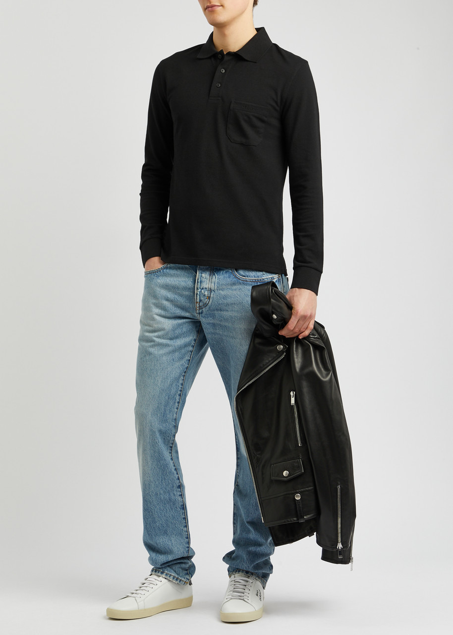 Logo piqué cotton-blend polo shirt - 4