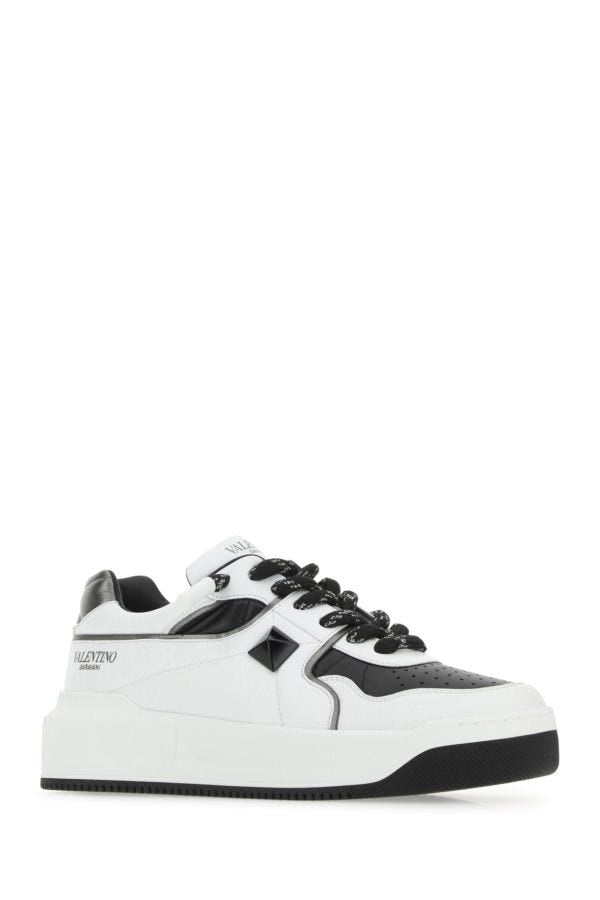 Valentino Garavani Man Two-Tone Nappa Leather One Stud Sneakers - 2