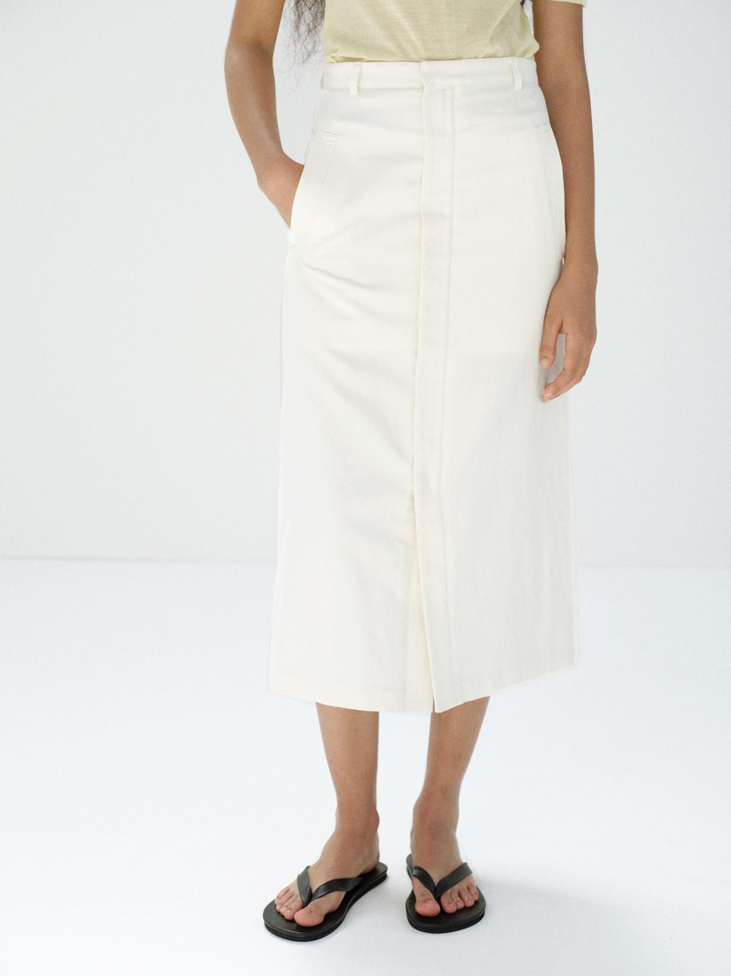 WOOL COTTON LINEN OX SKIRT 3