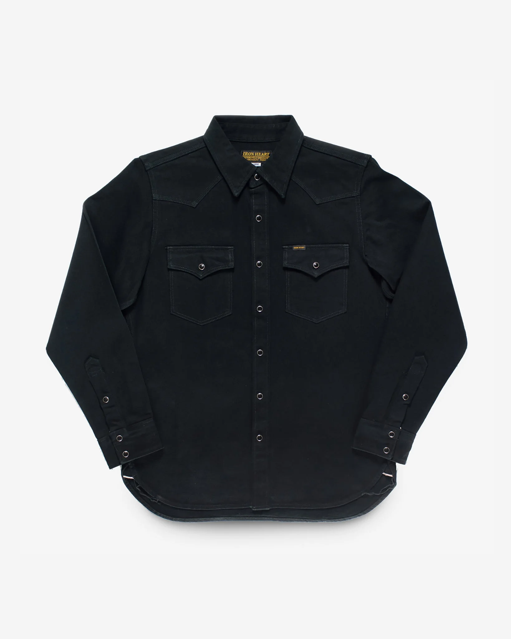 12OZ SELVEDGE DENIM WESTERN SHIRT "THE JOHNNY CASH III" - BLACK - 1