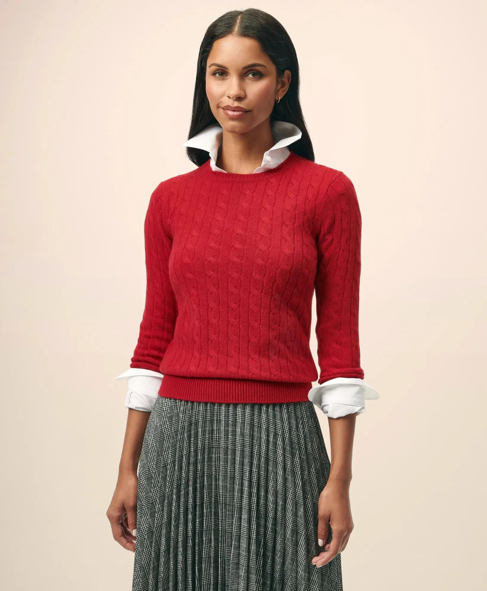 Cashmere Cable Crewneck Sweater - 1