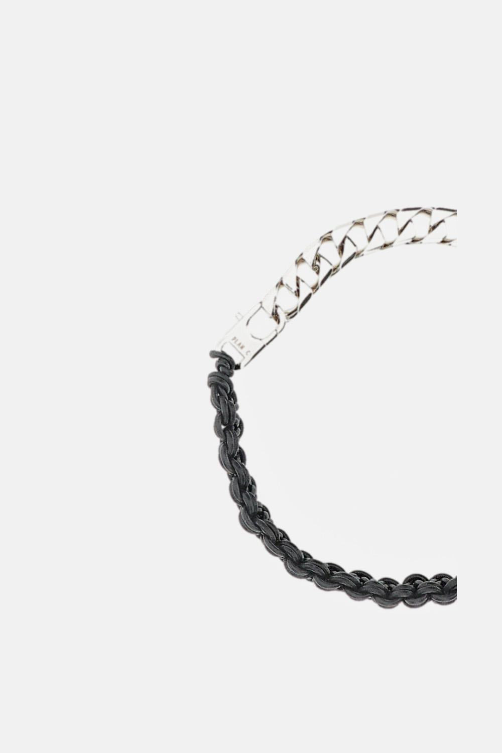 Chain necklace with vermilion black cord - 2