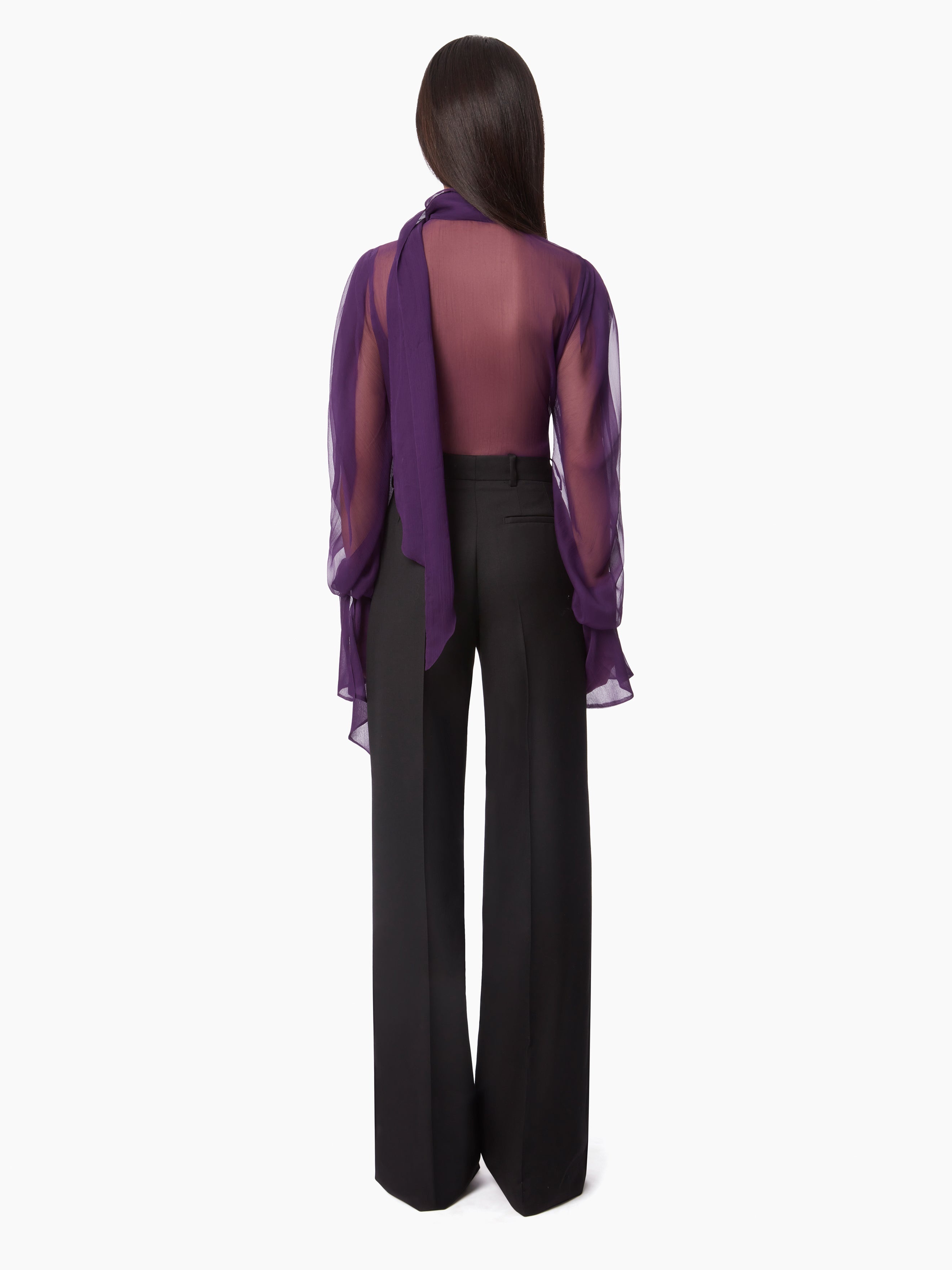 WOOL GABARDINE STRAIGHT PANTS - 4